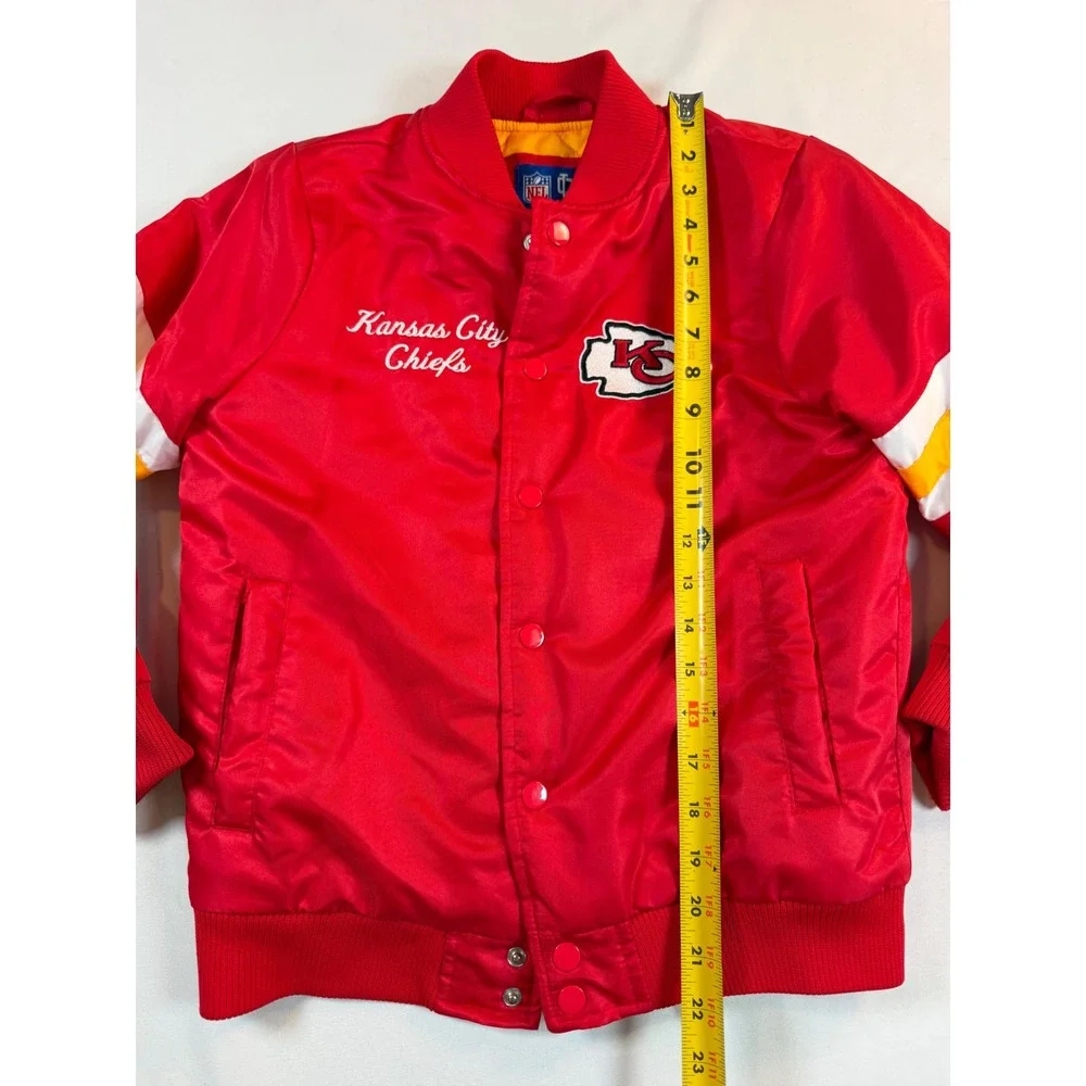 Ultra Game NFL Kansas City Chief Youth Red Vtg Style Varsity Bomber Jacket 10-12